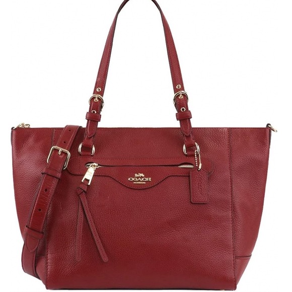 Coach Handbags - Coach Vintage Y2K Kleo Carryall Red Leather Shoulder Bag Tote